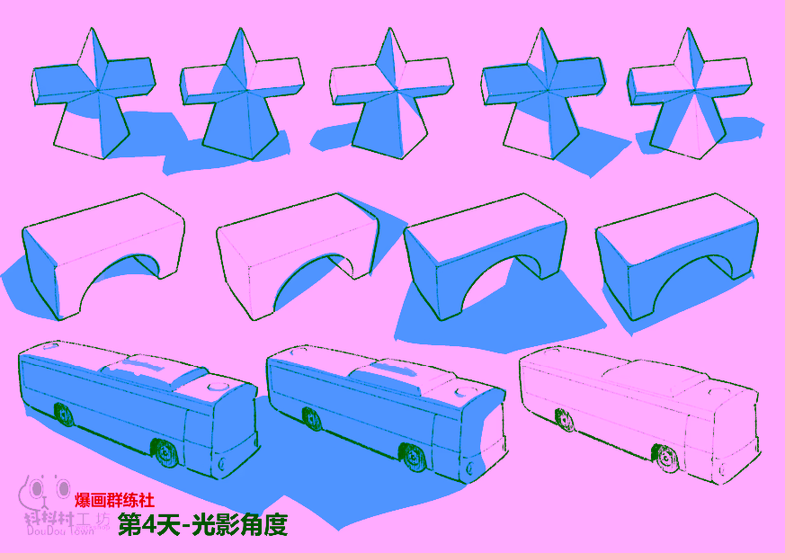 复杂形体光影