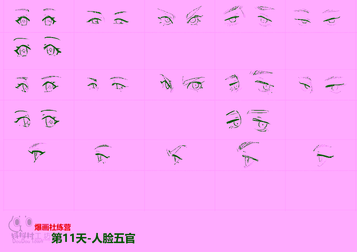 不同眼型与角度练习