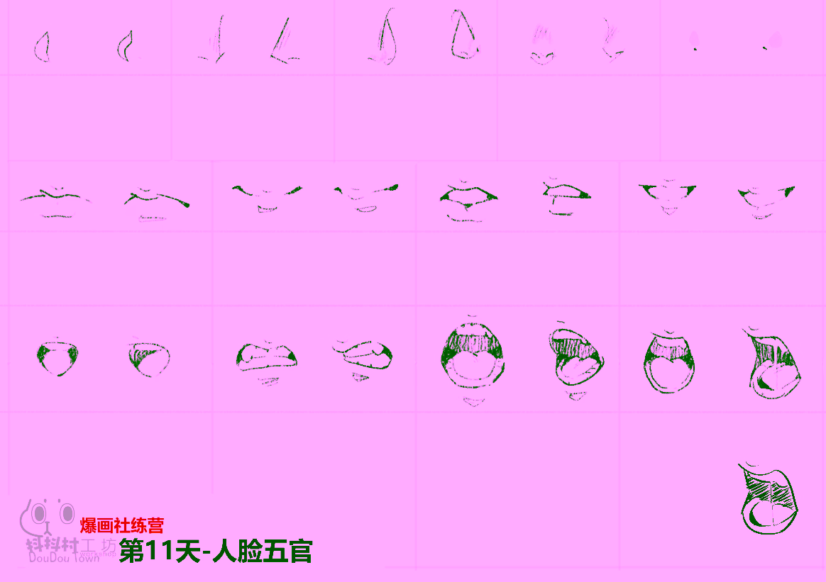 鼻子与嘴巴练习